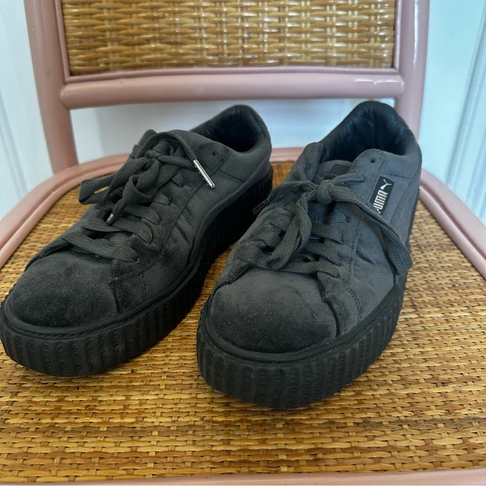 Puma x Fenty Limited Edition Velvet Creepers Platform Grey